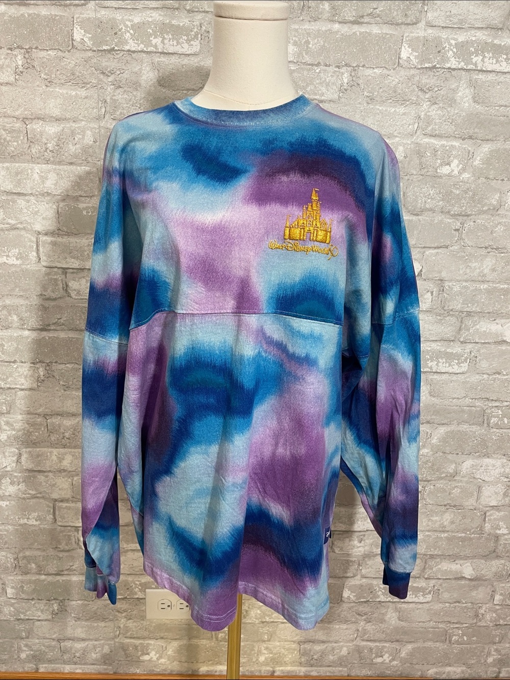 Disney Tie-Dye Long Sleeve Spirit Jersey - Blue, Purple & Gold Castle